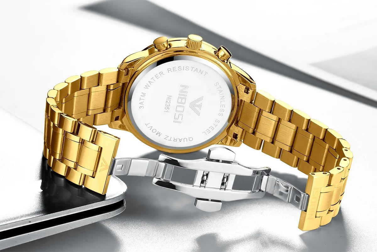 Reloj Nibosi Dorado Elegante