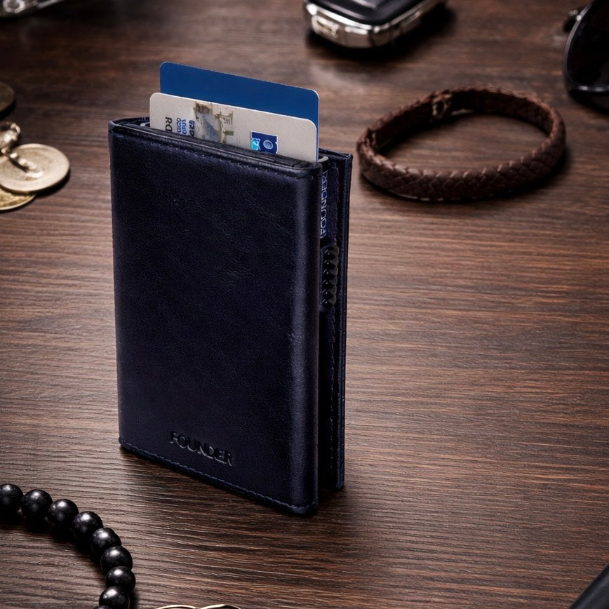 Billetera Anti hackeo l Sisitema RFID l Mecanismo Pop Up Tarjetas