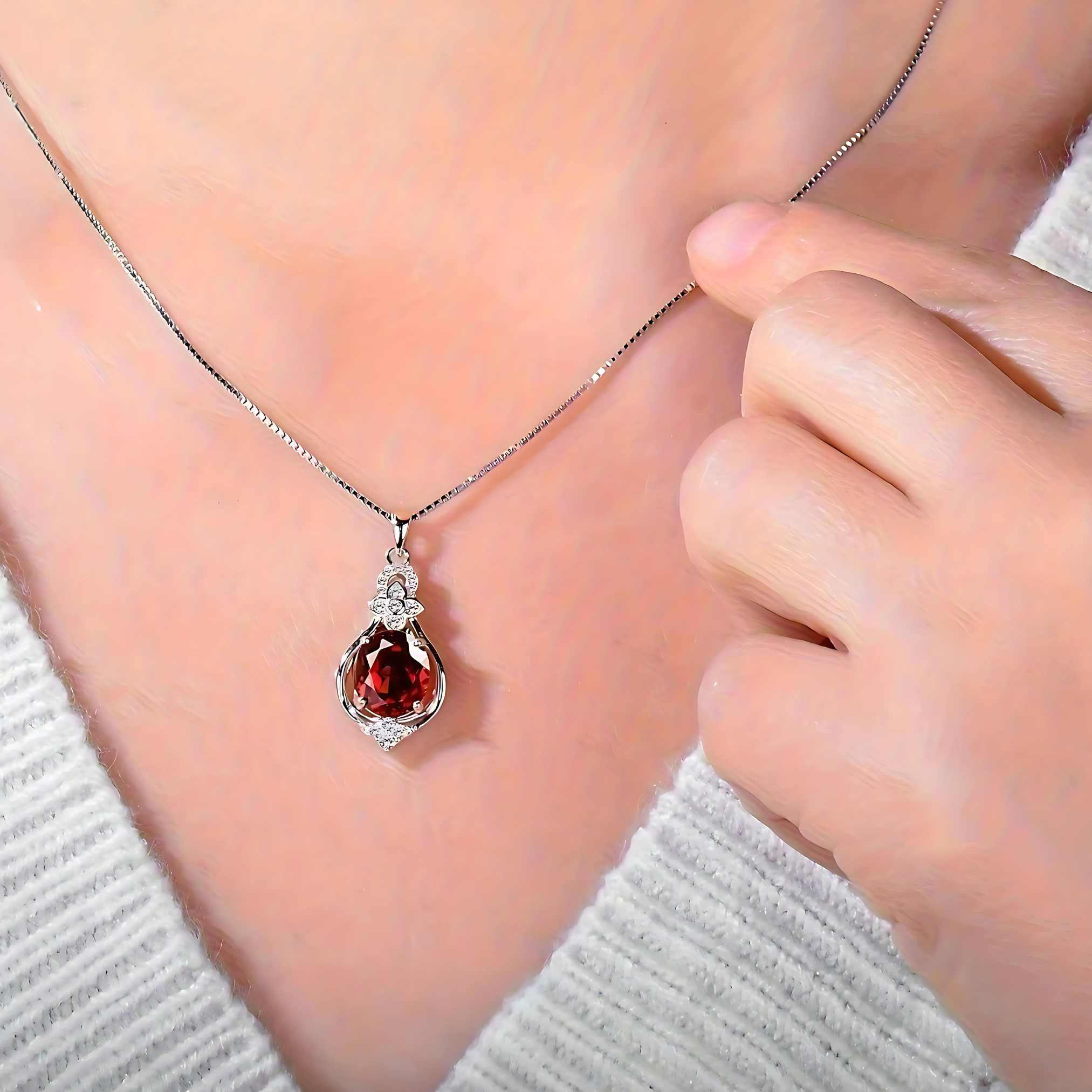 Collar Rubí l Plata 925