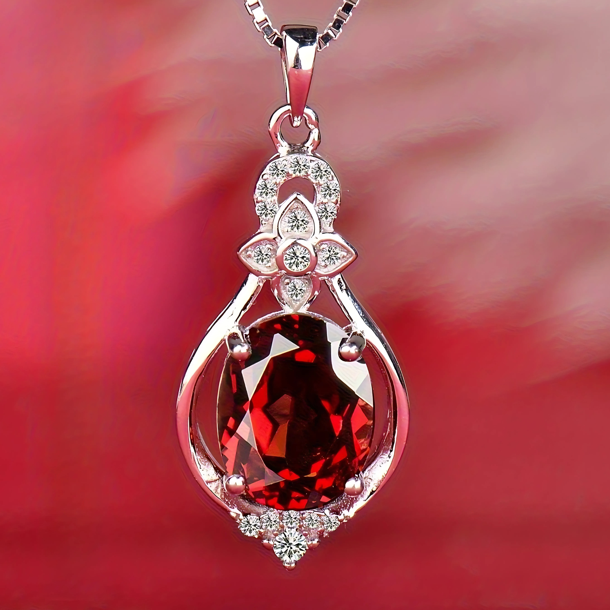 Collar Rubí l Plata 925