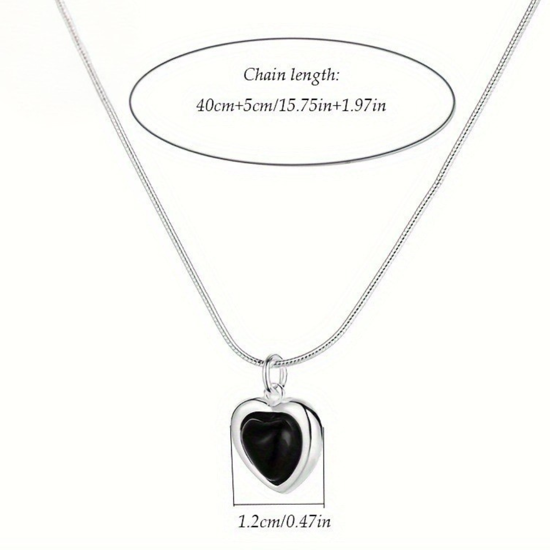 Collar Corazón Black l Plata 925