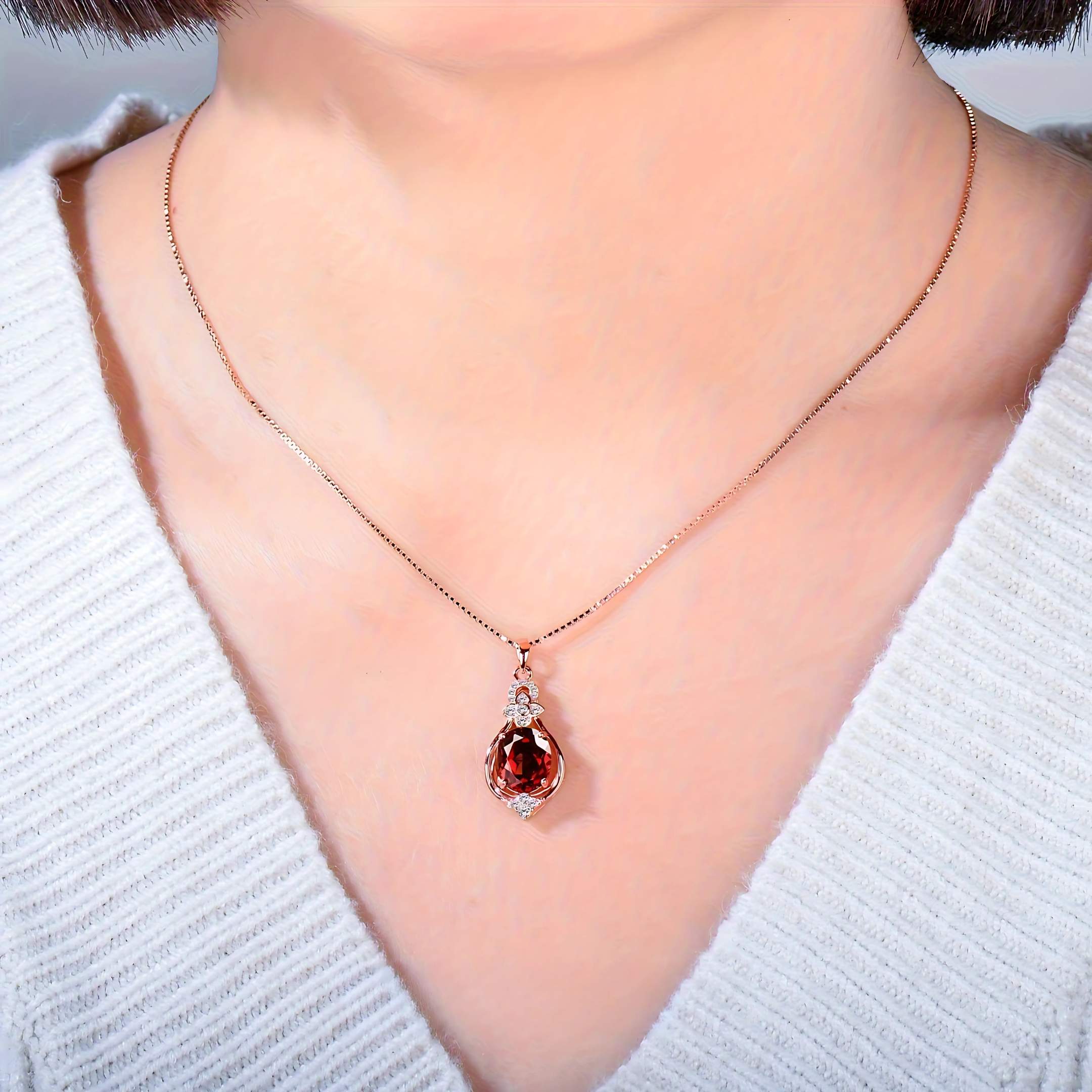 Collar Rubí l Plata 925