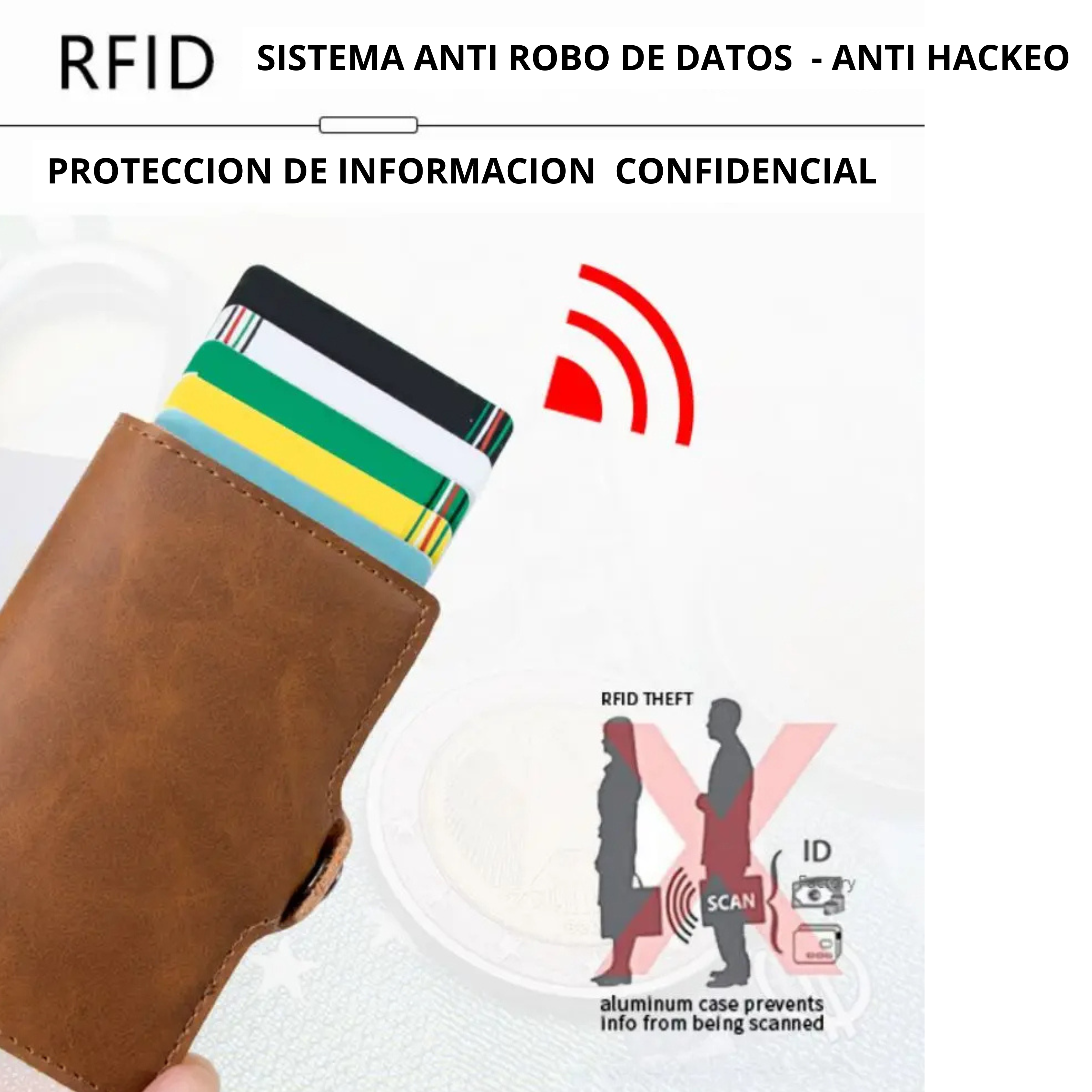 Billetera Cuero l Anti hackeo l