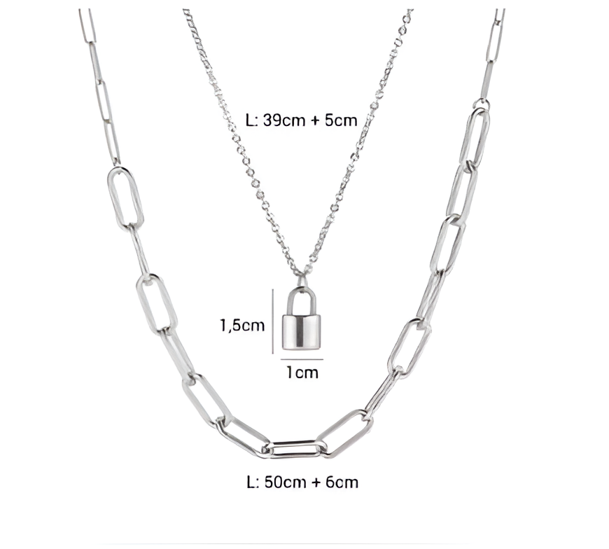 Collar doble Eslabones / Candado