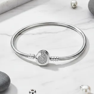 Pulsera Princess estilo Pandora l Plata 925 l Para Charms