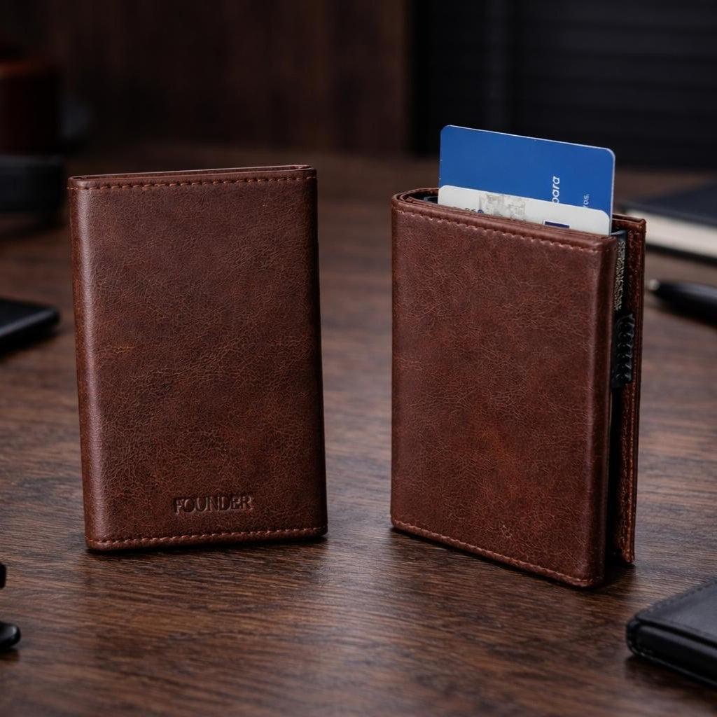 Billetera Anti hackeo l Sisitema RFID l Mecanismo Pop Up Tarjetas