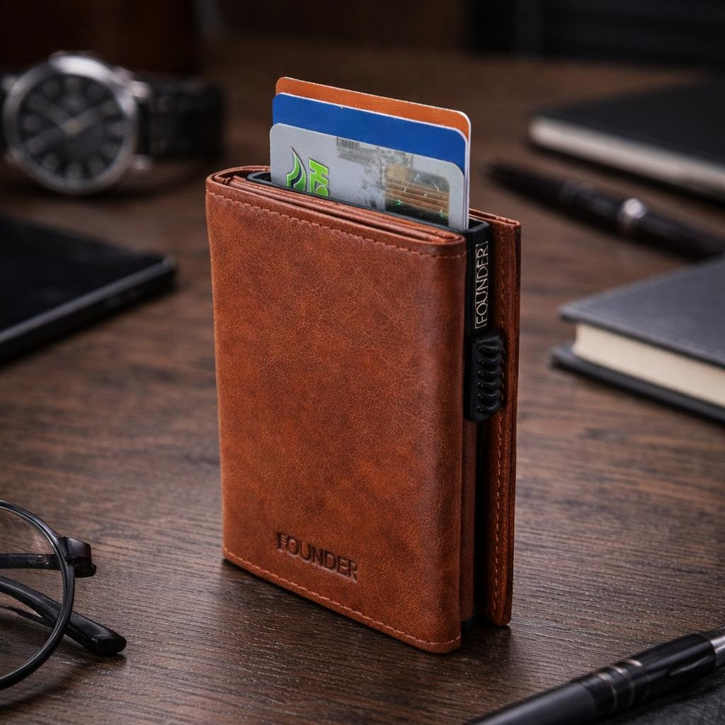 Billetera Anti hackeo l Sisitema RFID l Mecanismo Pop Up Tarjetas