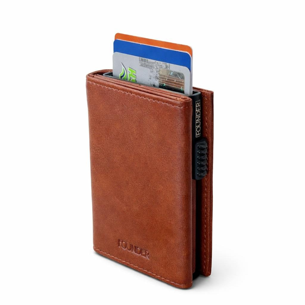 Billetera Anti hackeo l Sisitema RFID l Mecanismo Pop Up Tarjetas