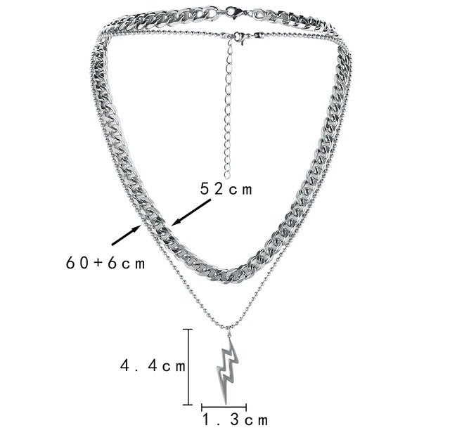 Collar doble Rayo / Cadena Cubana