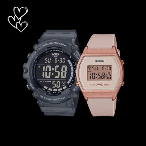 Set Relojes Casio Pareja l LW 204 + AE-1500 l