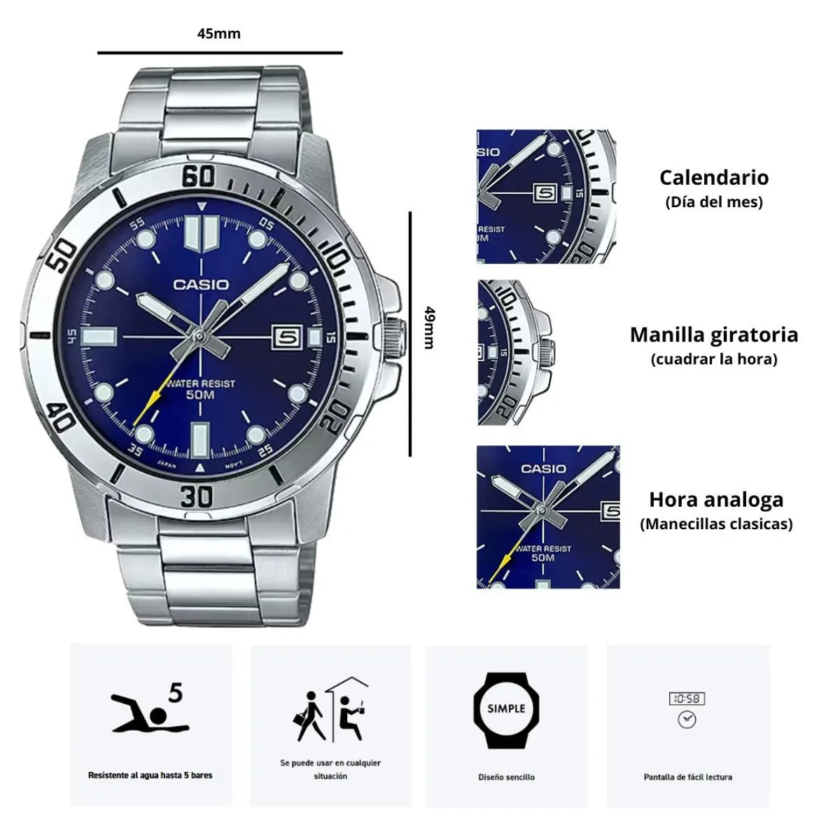 Reloj Casio l MTP-VD01D-1E l
