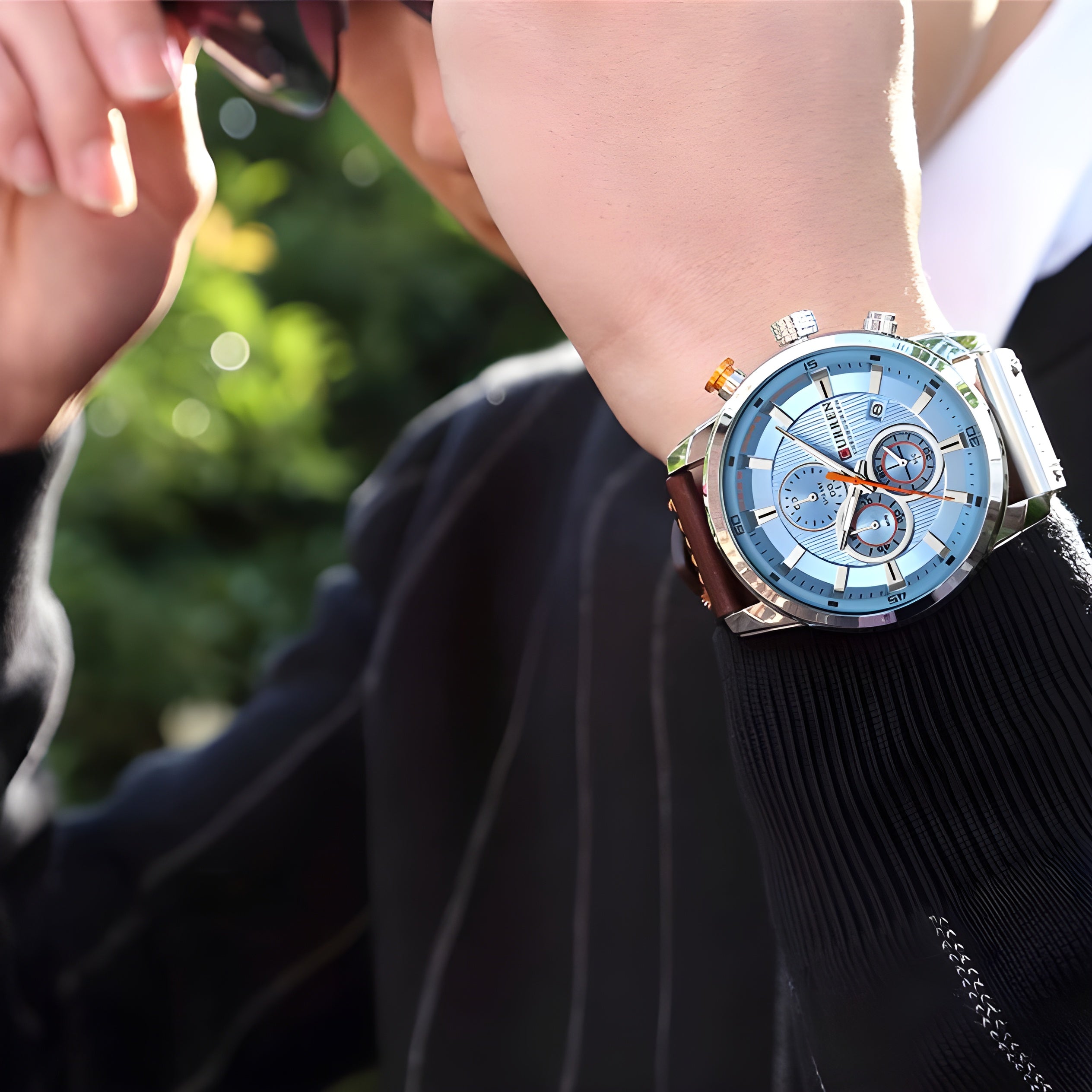Reloj CURR-8291 Marrón con celeste